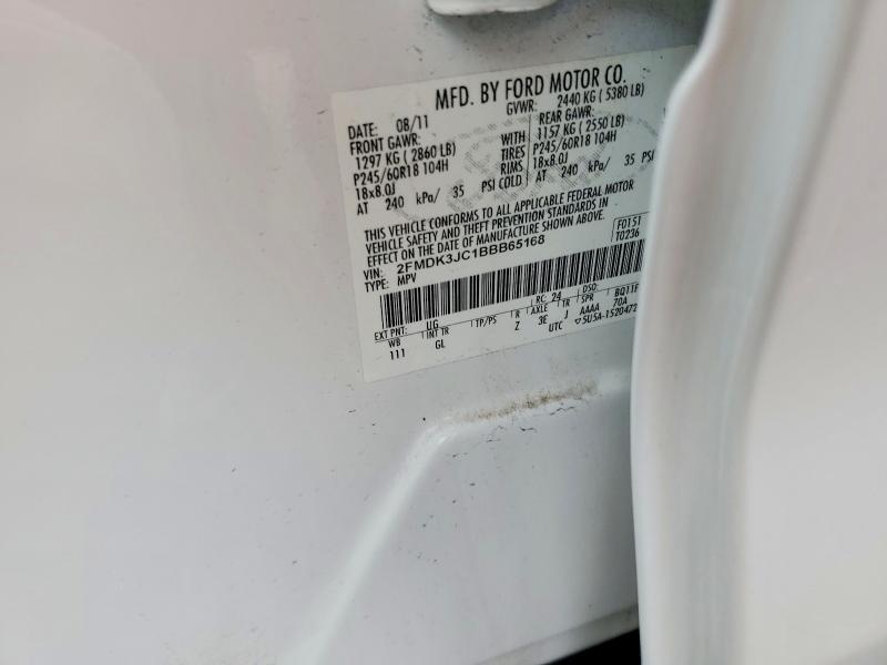 61305096 :رقم المزاد ، 2FMDK3JC1BBB65168 vin ، 2011 Ford Edge مزاد بيع
