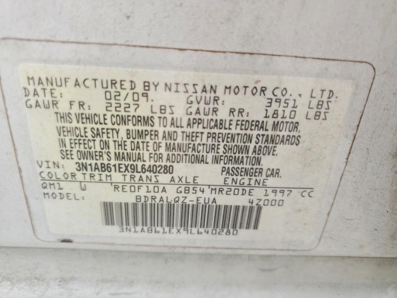 60196276 :رقم المزاد ، 3N1AB61EX9L640280 vin ، 2009 Nissan Sentra مزاد بيع