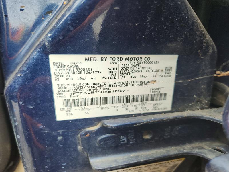 Aukcja sprzedaży 2013 Ford F250, vin: 1FT7W2BT3DEB12137, numer aukcji: 62502196