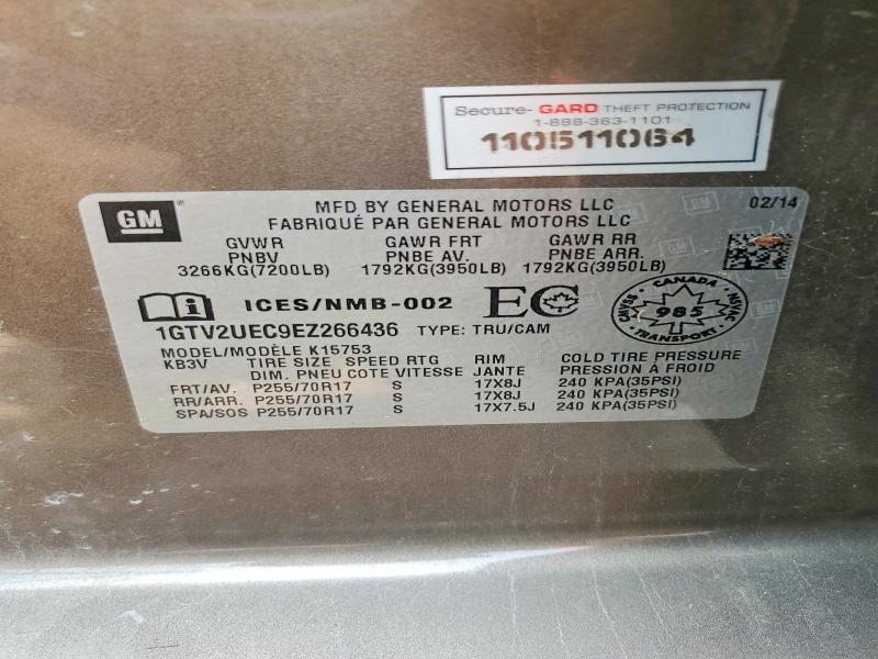 Продажа на аукционе авто 2014 Gmc Sierra, vin: 1GTV2UEC9EZ266436, номер лота: 60004946