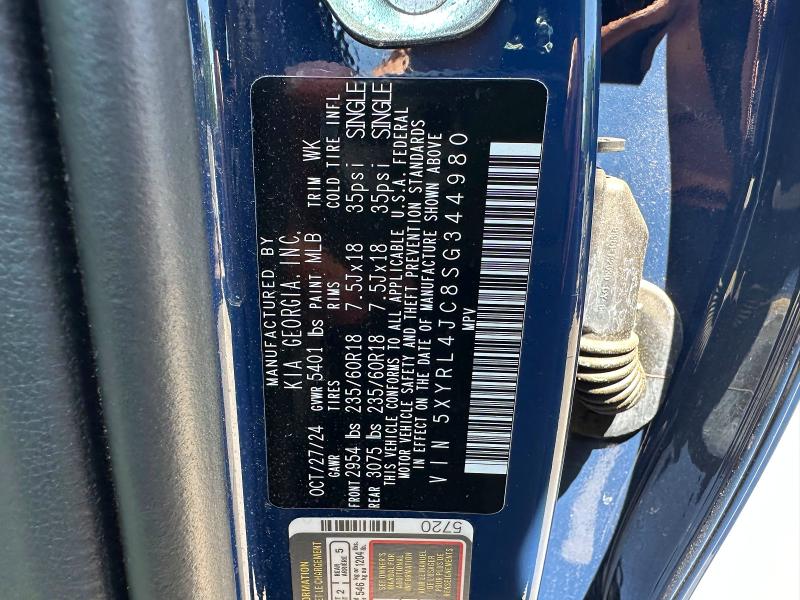 Aukcja sprzedaży 2025 Kia Sorento, vin: 5XYRL4JC8SG344980, numer aukcji: 59121766