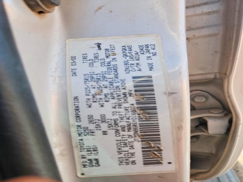 Aukcja sprzedaży 2000 Toyota 4runner, vin: JT3GN86R6Y0168004, numer aukcji: 60018496