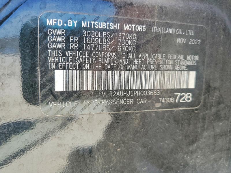 Продажа на аукционе авто 2023 Mitsubishi Mirage, vin: ML32AUHJ5PH003663, номер лота: 61882046