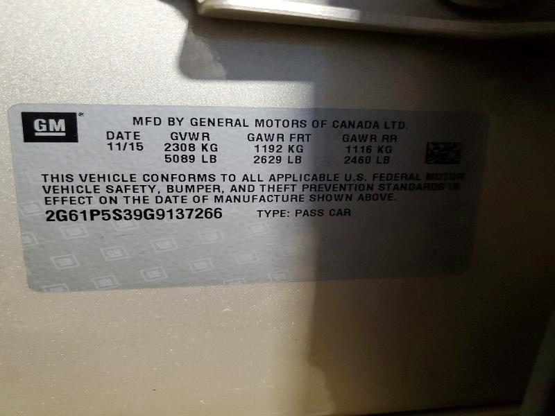 63344176 :رقم المزاد ، 2G61P5S39G9137266 vin ، 2016 Cadillac Xts مزاد بيع