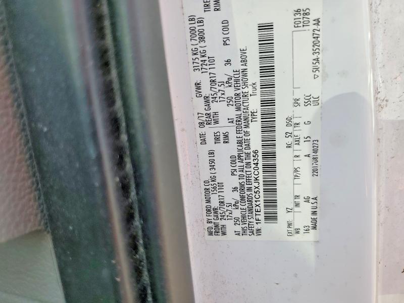 2018 Ford F150 მანქანა იყიდება აუქციონზე, vin: 1FTEX1C5XJKC04356, აუქციონის ნომერი: 59996416
