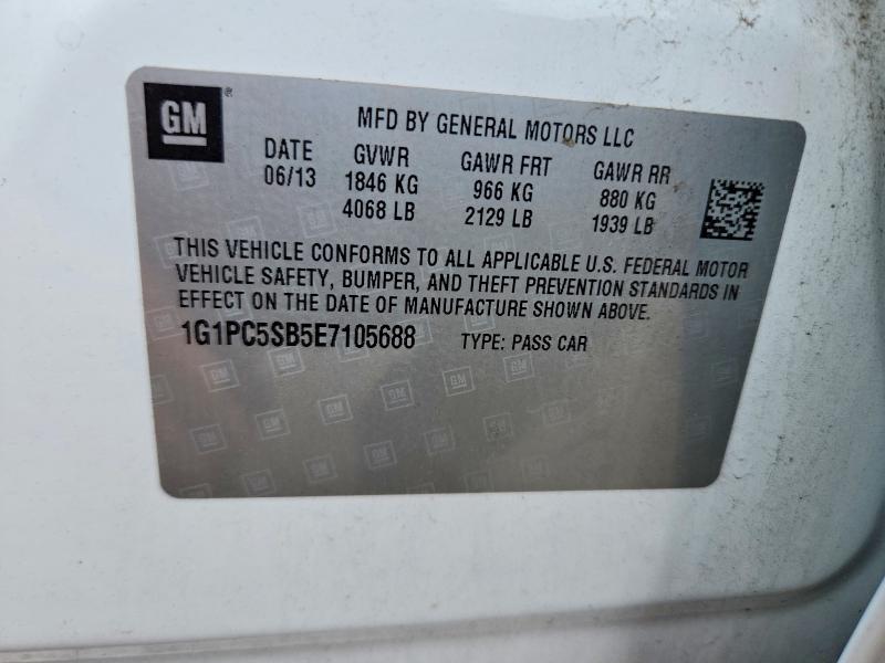 Продажа на аукционе авто 2014 Chevrolet Cruze, vin: 1G1PC5SB5E7105688, номер лота: 61866176