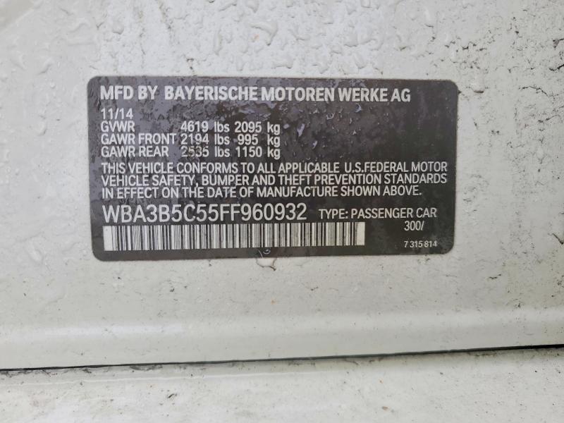 Aukcja sprzedaży 2015 Bmw 328, vin: WBA3B5C55FF960932, numer aukcji: 63147676