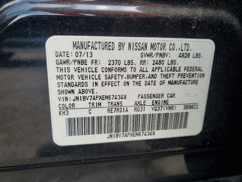 Aukcja sprzedaży 2014 Infiniti Q50, vin: JN1BV7APXEM674349, numer aukcji: 61378696