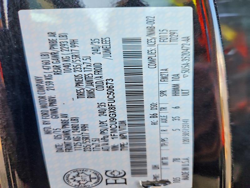 Aukcja sprzedaży 2015 Ford Escape, vin: 1FMCU9GX8FUC50673, numer aukcji: 62940836