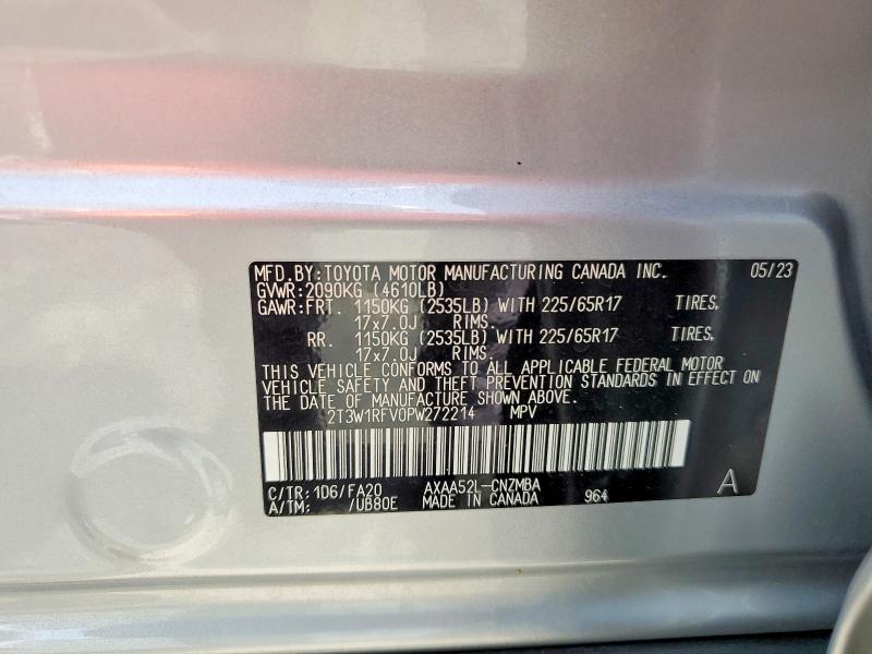 Aukcja sprzedaży 2023 Toyota Rav4, vin: 2T3W1RFV0PW272214, numer aukcji: 60746716