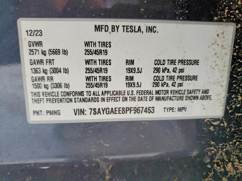 Продажа на аукционе авто 2023 Tesla Model Y, vin: 7SAYGAEE8PF967463, номер лота: 61061786
