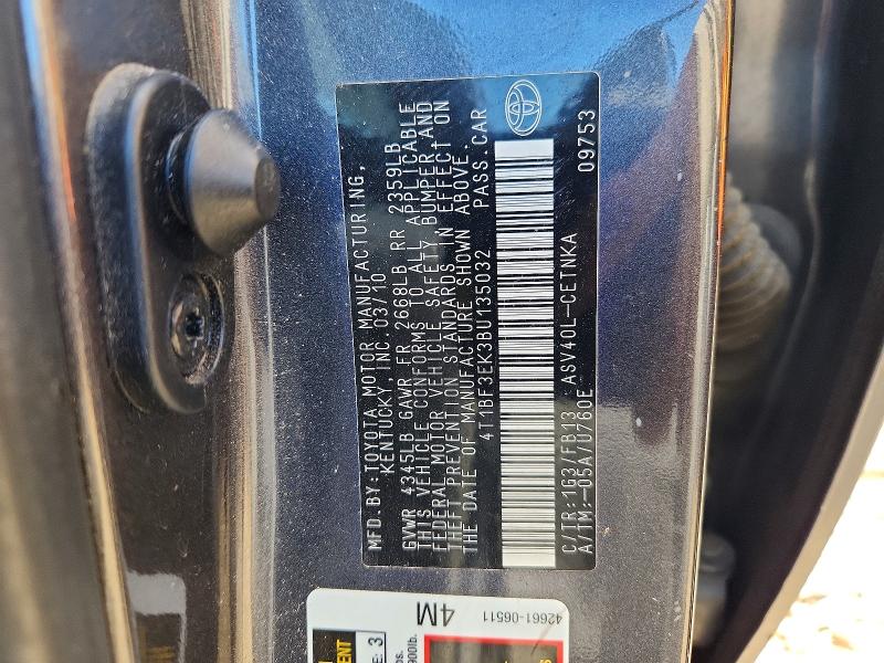 Продажа на аукционе авто 2011 Toyota Camry, vin: 4T1BF3EK3BU135032, номер лота: 61283386