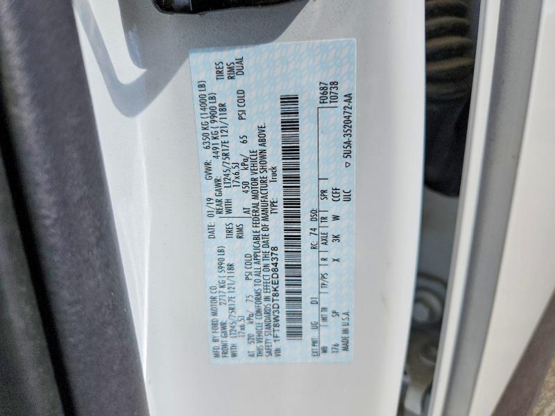 Aukcja sprzedaży 2019 Ford F350, vin: 1FT8W3DT8KED84378, numer aukcji: 85615055
