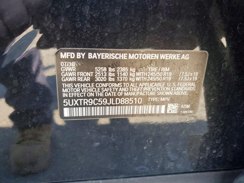 Aukcja sprzedaży 2018 Bmw X3, vin: 5UXTR9C59JLD88510, numer aukcji: 61026746