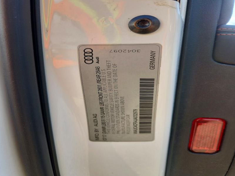 Aukcja sprzedaży 2018 Audi S5, vin: WAUC4CF54JA032979, numer aukcji: 51305916