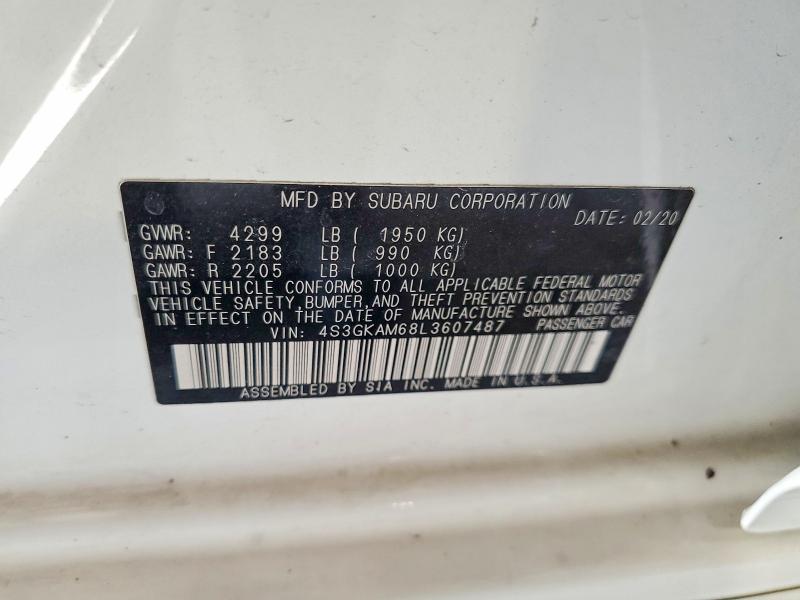 Продаж на аукціоні авто 2020 Subaru Impreza, vin: 4S3GKAM68L3607487, номер лоту: 63036986