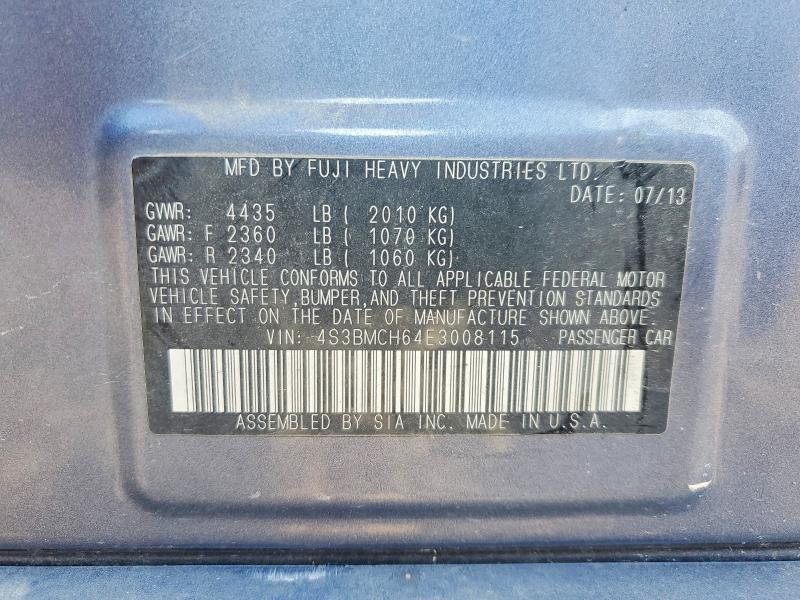 61351526 :رقم المزاد ، 4S3BMCH64E3008115 vin ، 2014 Subaru Legacy مزاد بيع