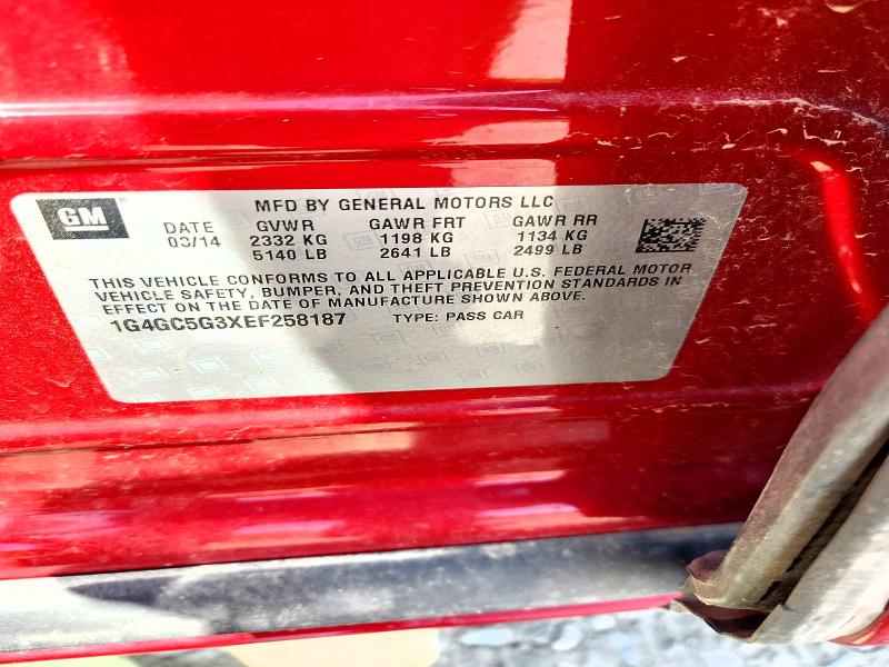 Продажа на аукционе авто 2014 Buick Buick, vin: 1G4GC5G3XEF258187, номер лота: 61697756