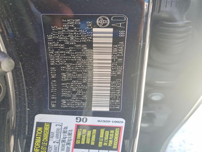 Продаж на аукціоні авто 2015 Toyota Corolla, vin: 2T1BURHE1FC345330, номер лоту: 60987896