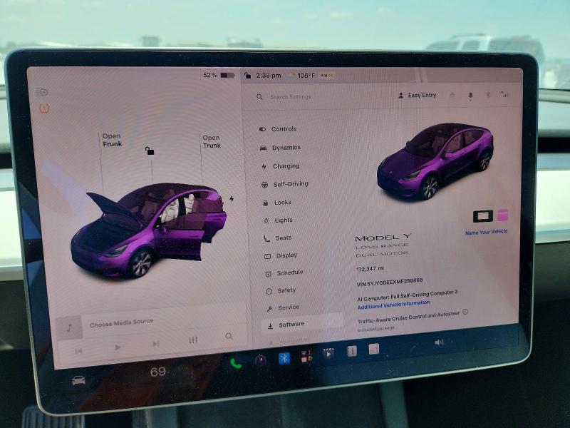 62199226 :رقم المزاد ، 5YJYGDEEXMF258866 vin ، 2021 Tesla Model Y مزاد بيع
