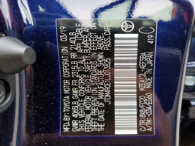 Продаж на аукціоні авто 2020 Toyota Corolla, vin: JTDM4RCE1LJ013825, номер лоту: 61044506