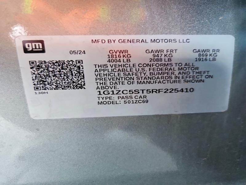62349626 :رقم المزاد ، 1G1ZC5ST5RF225410 vin ، 2024 Chevrolet Malibu مزاد بيع