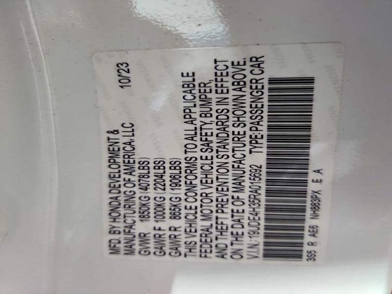 2024 Acura Integra მანქანა იყიდება აუქციონზე, vin: 19UDE4H35RA015692, აუქციონის ნომერი: 61192746