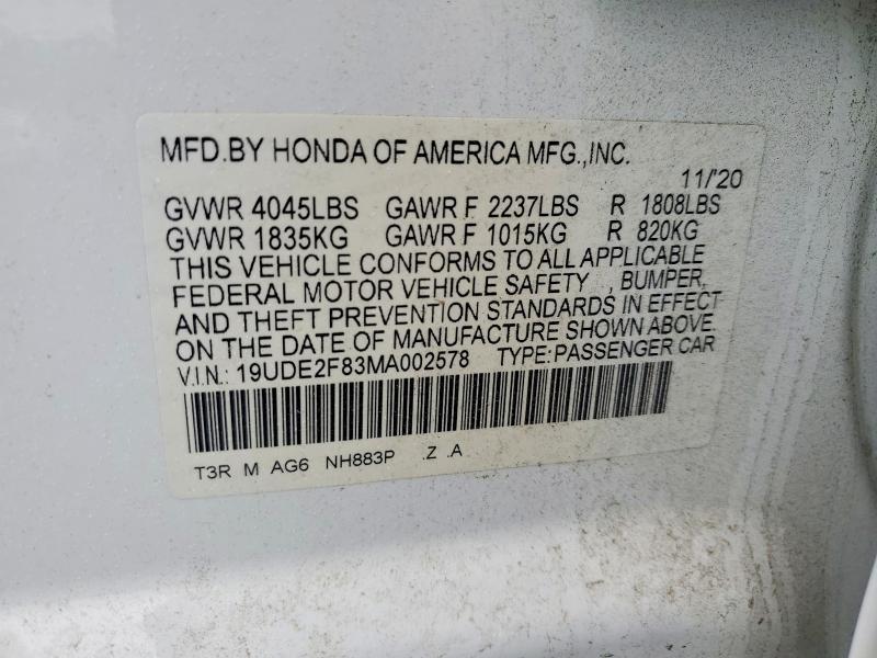 Aukcja sprzedaży 2021 Acura Ilx, vin: 19UDE2F83MA002578, numer aukcji: 62205246