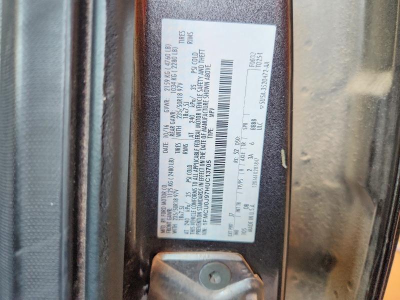 Aukcja sprzedaży 2017 Ford Escape, vin: 1FMCU0J97HUC13705, numer aukcji: 62872796