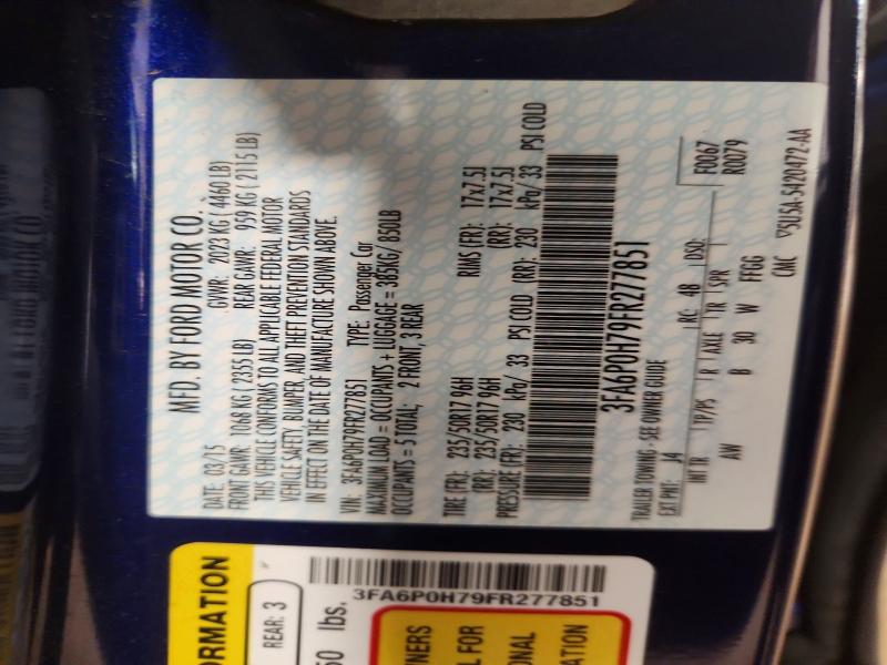 60657516 :رقم المزاد ، 3FA6P0H79FR277851 vin ، 2015 Ford Fusion مزاد بيع