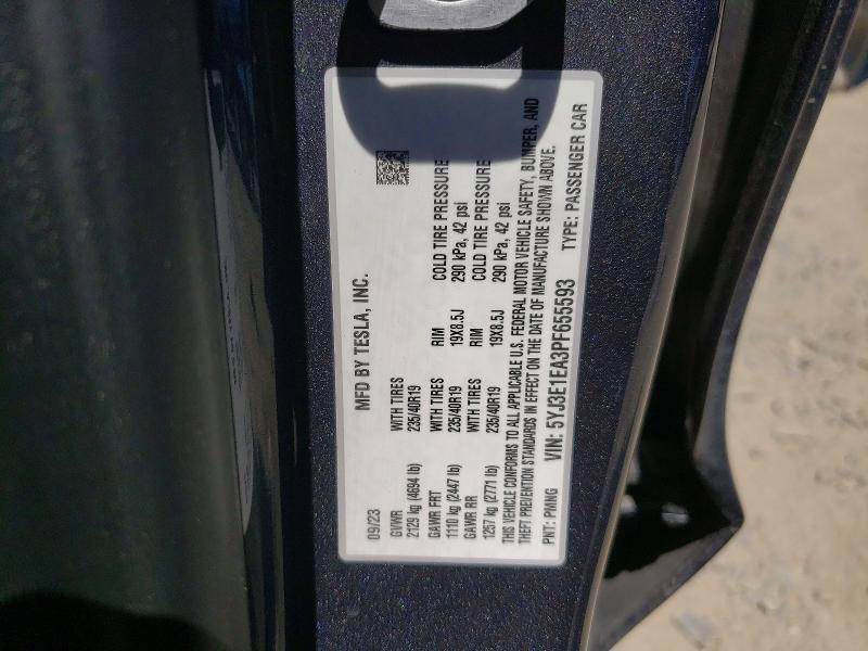 Продажа на аукционе авто 2023 Tesla Model 3, vin: 5YJ3E1EA3PF655593, номер лота: 61879406