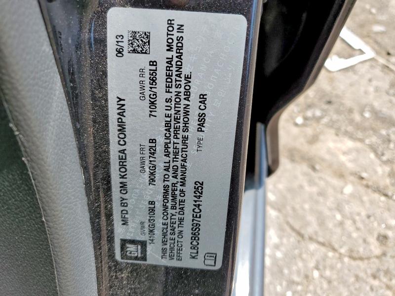 2014 Chevrolet Spark მანქანა იყიდება აუქციონზე, vin: KL8CB6S97EC414252, აუქციონის ნომერი: 60185556