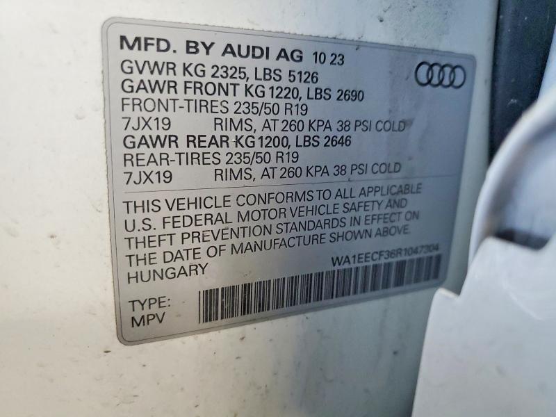 2024 Audi Q3 მანქანა იყიდება აუქციონზე, vin: WA1EECF36R1047304, აუქციონის ნომერი: 60599456