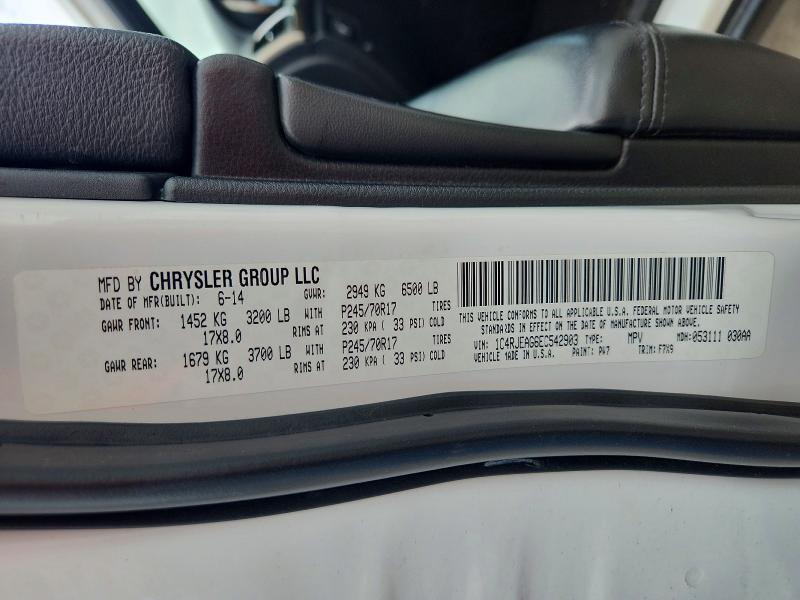 61691326 :رقم المزاد ، 1C4RJEAG6EC542903 vin ، 2014 Jeep Grand Cherokee مزاد بيع