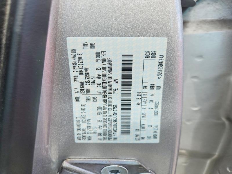 Aukcja sprzedaży 2018 Ford Escape, vin: 1FMCU0J96JUB16758, numer aukcji: 61599876