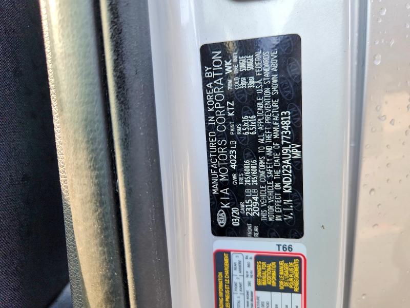 63203826 :رقم المزاد ، KNDJ23AU9L7734813 vin ، 2020 Kia Soul مزاد بيع