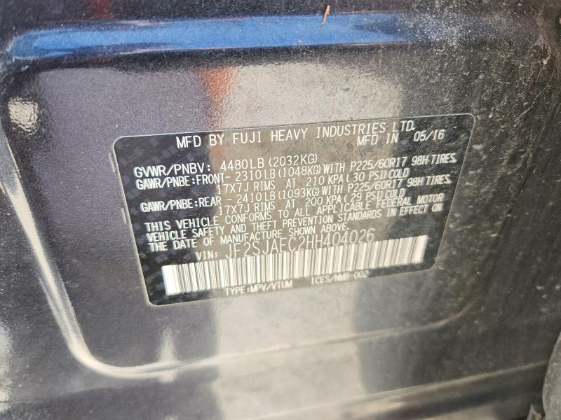 61935706 :رقم المزاد ، JF2SJAEC2HH404026 vin ، 2017 Subaru Forester مزاد بيع