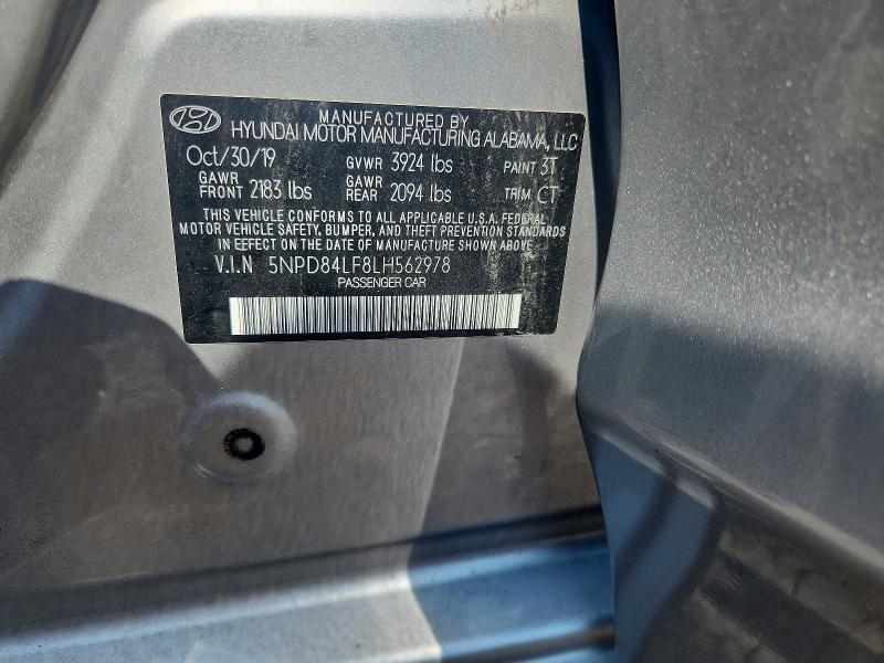 Продажа на аукционе авто 2020 Hyundai Elantra, vin: 5NPD84LF8LH562978, номер лота: 61209196