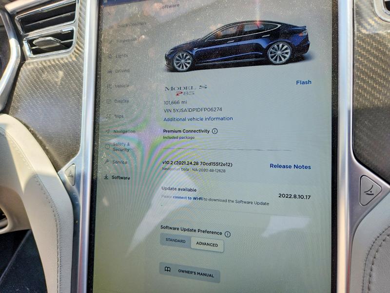 2013 Tesla Model S მანქანა იყიდება აუქციონზე, vin: 5YJSA1DP1DFP06274, აუქციონის ნომერი: 62514916