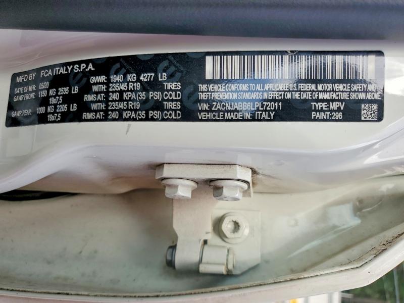 Auction sale of the 2020 Jeep Renegade, vin: ZACNJABB6LPL72011, lot number: 61634956