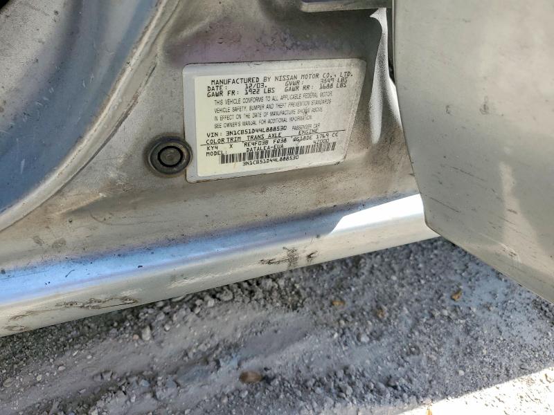 Продажа на аукционе авто 2004 Nissan Sentra, vin: 3N1CB51D44L888530, номер лота: 62564106
