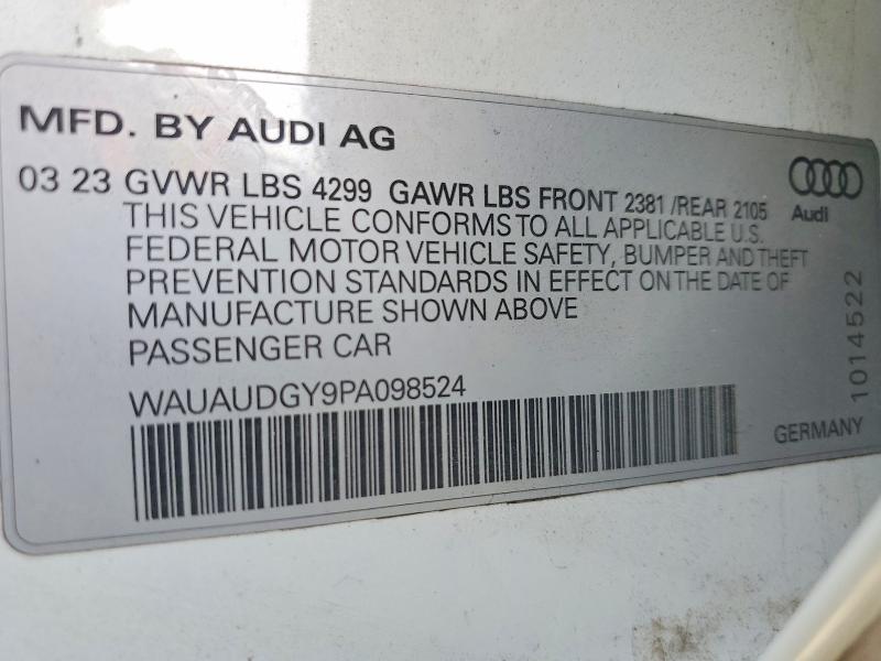 Aukcja sprzedaży 2023 Audi A3, vin: WAUAUDGY9PA098524, numer aukcji: 59709026