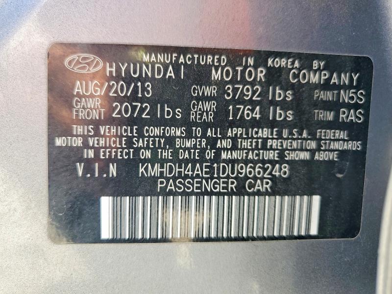 61434116 :رقم المزاد ، KMHDH4AE1DU966248 vin ، 2023 Hyundai Elantra مزاد بيع