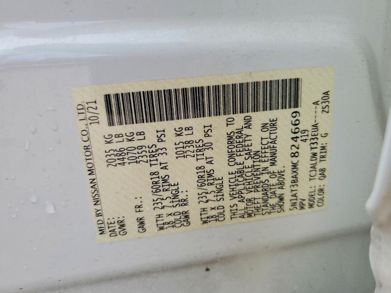 Продажа на аукционе авто 2021 Nissan Rogue, vin: 5N1AT3BAXMC824669, номер лота: 60147796