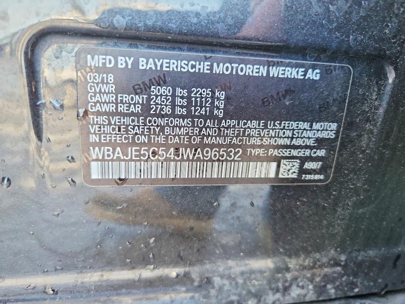 Aukcja sprzedaży 2018 Bmw 540, vin: WBAJE5C54JWA96532, numer aukcji: 60625136