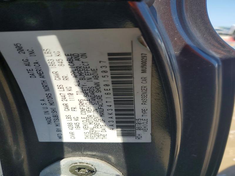 Aukcja sprzedaży 2006 Mitsubishi Eclipse, vin: 4A3AK34T16E015037, numer aukcji: 60257186