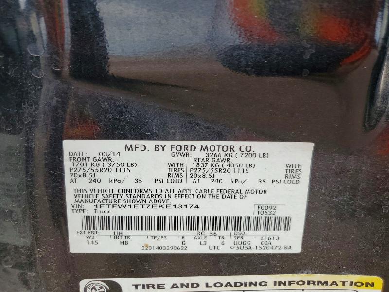 Продажа на аукционе авто 2014 Ford F150, vin: 1FTFW1ET7EKE13174, номер лота: 60956046