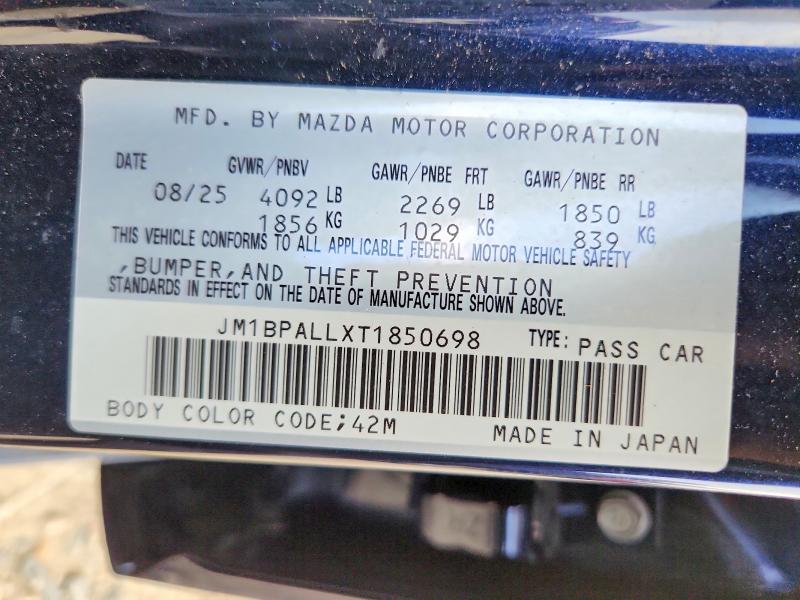 Aukcja sprzedaży 2026 Mazda 3, vin: JM1BPALLXT1850698, numer aukcji: 59119826