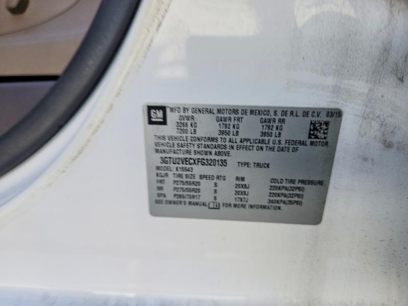 Продаж на аукціоні авто 2015 Gmc Sierra, vin: 3GTU2VECXFG320135, номер лоту: 60717746
