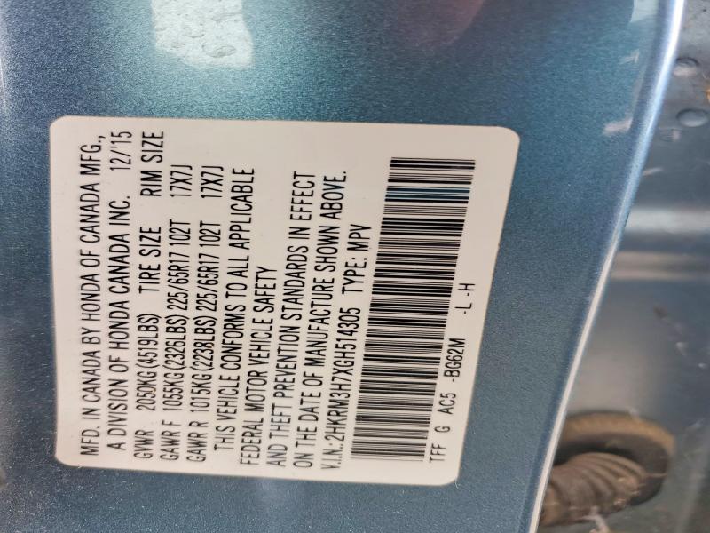 Продажа на аукционе авто 2016 Honda Cr-v, vin: 2HKRM3H7XGH514305, номер лота: 60641156
